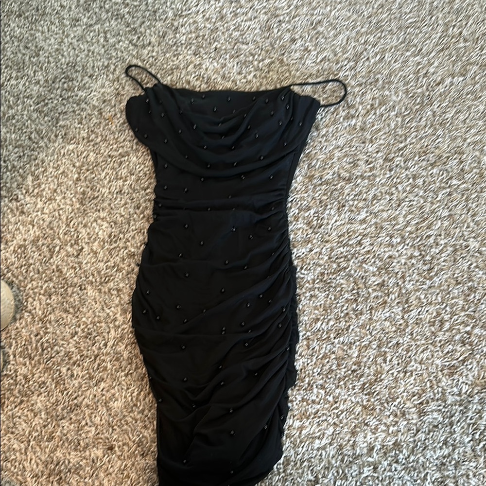 Windsor Black Spaghetti Strap Bodycon Mini Dress